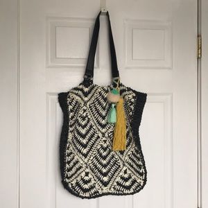 Paper straw crochet bag